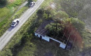 Aerial view of the ranch just outside the town of San Fernando, Tamaulipas, where the bodies of 72 murdered migrants were discovered in August 2010.