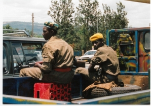 Rwandan Patriotic Front (RPF) soldiers in Rwanda, circa September 1994. Photo from personal collection of Prudence Bushnell.