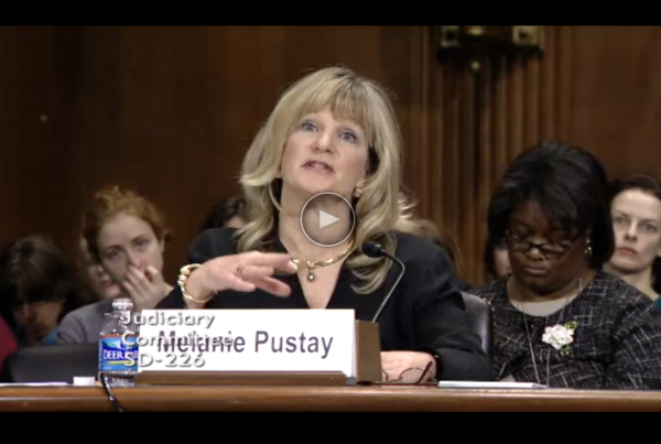 OIP director Melanie Pustay testifying before the Senate that she believed all agencies were in compliance with the OPEN Government Act. Archive Director Tom Blanton testified after Ms. Pustay refuting her claims, but OIP didn't stick around to listen. 